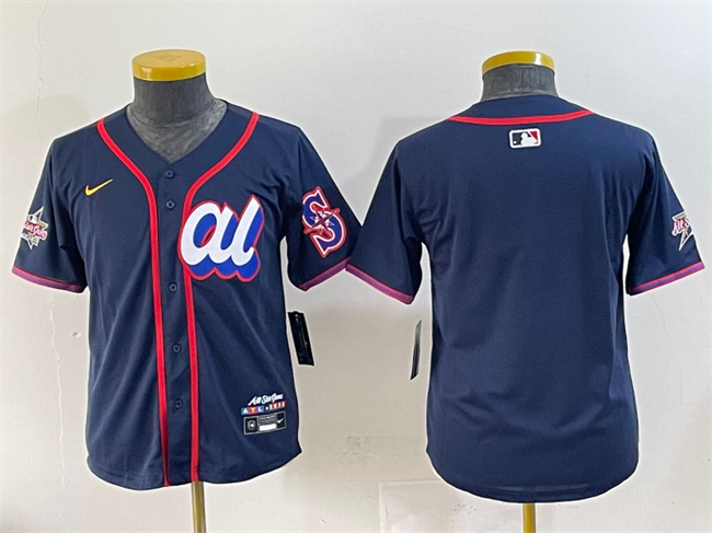 Women's Navy American League Seattle Mariners Blank 2025 All-Star Edition Limited Stitched Baseball Jersey(Run Small)